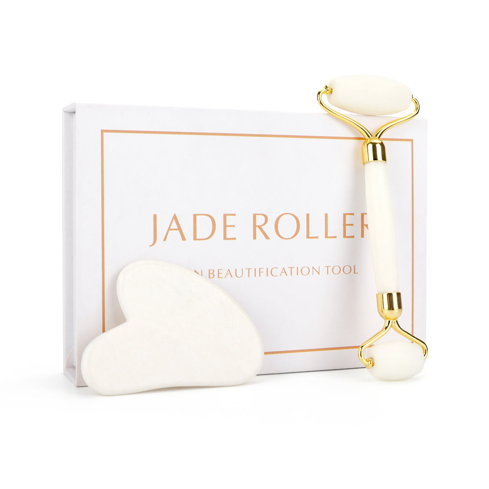 Natural Rose Quartz Jade Roller Facial Massager