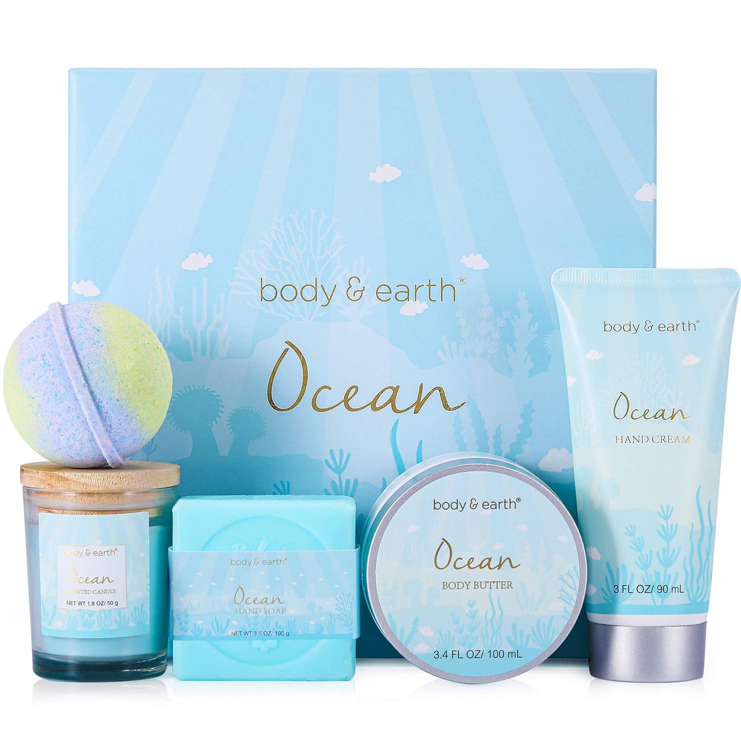 Deluxe 5-Piece Spa Gift Set - Fresh Ocean Scented