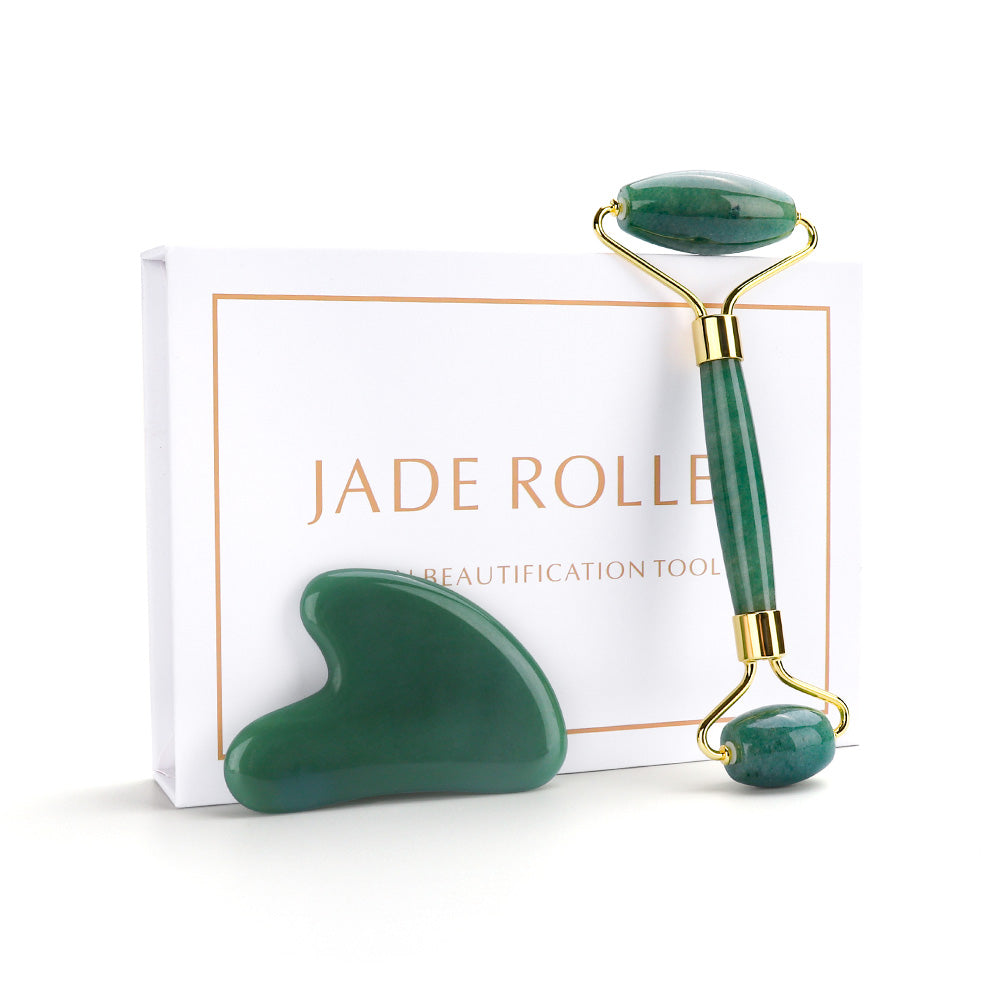 Natural Rose Quartz Jade Roller Facial Massager